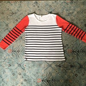Color Blocked Striped Shirt